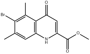 Methyl 6-bromo-5,7-dimethyl-4-oxo-1,4-dihydro-2-quinolinecarboxylate Struktur