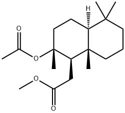 (1R,4aα)-Decahydro-2α-(acetyloxy)-2,5,5,8aβ-tetramethyl-1β-naphthaleneacetic acid methyl ester Struktur