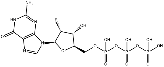 Guanosine 5'-(tetrahydrogen triphosphate), 2'-deoxy-2'-fluoro- Struktur