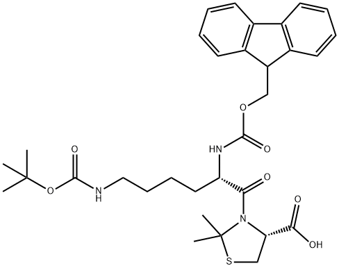 Fmoc-Lys(Boc)-Cys(Psi(Me,Me)pro)-OH Struktur