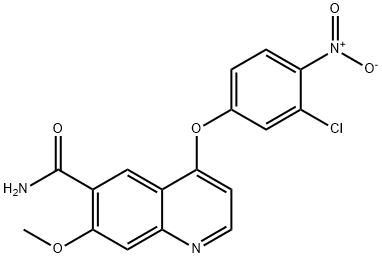 6-Quinolinecarboxamide, 4-(3-chloro-4-nitrophenoxy)-7-methoxy- Struktur