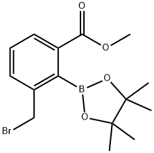 methyl 3-(bromomethyl)-2-(4,4,5,5-tetramethyl-1,3,2-dioxaborolan-2-yl)benzoate Struktur