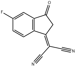 Propanedinitrile, 2-(5-fluoro-2,3-dihydro-3-oxo-1H-inden-1-ylidene)- Struktur