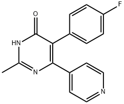 5-(4-fluorophenyl)-2-methyl-4-(4-pyridyl)-1H-pyrimidin-6-one Struktur