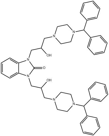 1,3-bis({3-[4-(diphenylmethyl)piperazin-1-yl]-2-hyd
roxypropyl})-2,3-dihydro-1H-1,3-benzodiazol-2-on
e Struktur