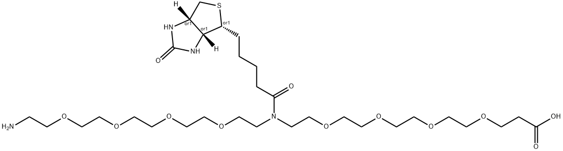 N-(Amino-PEG4)-N-Biotin-PEG4-acid Struktur