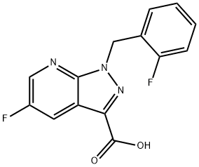 1H-Pyrazolo[3,4-b]pyridine-3-carboxylic acid, 5-fluoro-1-[(2-fluorophenyl)methyl]- Struktur