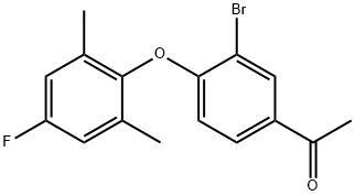 Ethanone, 1-[3-bromo-4-(4-fluoro-2,6-dimethylphenoxy)phenyl]- Struktur