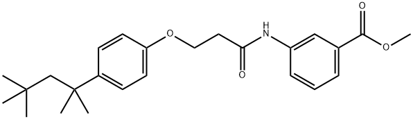 Benzoic acid, 3-[[1-oxo-3-[4-(1,1,3,3-tetramethylbutyl)phenoxy]propyl]amino]-, methyl ester Struktur