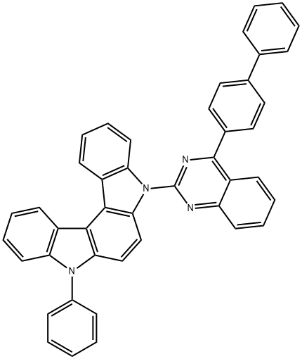 Indolo[2,3-c]carbazole, 5-(4-[1,1'-biphenyl]-4-yl-2-quinazolinyl)-5,8-dihydro-8-phenyl- Struktur