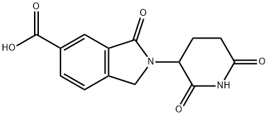 2-(2,6-dioxopiperidin-3-yl)-3-oxo-2,3-dihydro-1H-isoindole-5-carboxylic acid Struktur