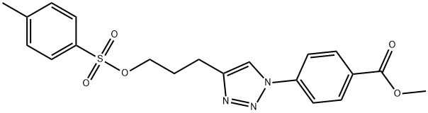 Benzoic acid, 4-[4-[3-[[(4-methylphenyl)sulfonyl]oxy]propyl]-1H-1,2,3-triazol-1-yl]-, methyl ester Struktur