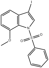 1-(benzenesulfonyl)-3-iodo-7-methoxy-1H-indole Struktur