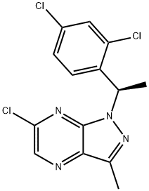 1H-Pyrazolo[3,4-b]pyrazine, 6-chloro-1-[(1S)-1-(2,4-dichlorophenyl)ethyl]-3-methyl- Struktur