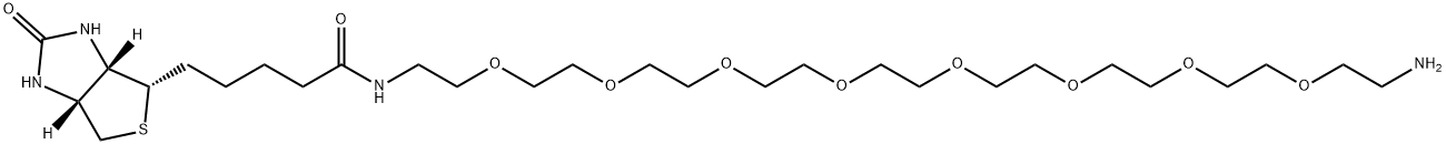 (+)-Biotin-PEG8-CH2CH2NH2
 Struktur