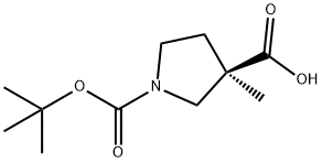 1,3-Pyrrolidinedicarboxylic acid, 3-methyl-, 1-(1,1-dimethylethyl) ester, (3R)- Struktur