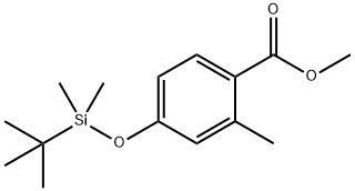 Benzoic acid, 4-[[(1,1-dimethylethyl)dimethylsilyl]oxy]-2-methyl-, methyl ester Struktur