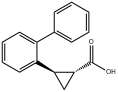 Cyclopropanecarboxylic acid, 2-[1,1'-biphenyl]-2-yl-, (1R,2R)- Struktur