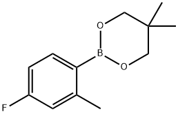 1,3,2-Dioxaborinane, 2-(4-fluoro-2-methylphenyl)-5,5-dimethyl- Struktur