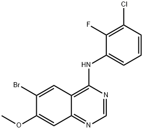 4-Quinazolinamine, 6-bromo-N-(3-chloro-2-fluorophenyl)-7-methoxy- Struktur