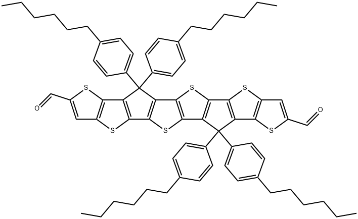 Trithiophene-phenylhexyl-CHO Struktur