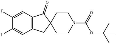 tert-butyl 5,6-difluoro-1-oxo-1,3-dihydrospiro[indene-2,4'-piperidine]-1'-carboxylate Struktur