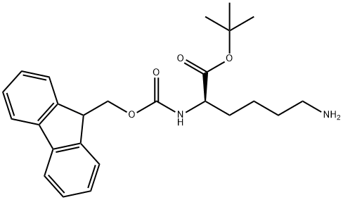 D-Lysine, N2-[(9H-fluoren-9-ylmethoxy)carbonyl]-, 1,1-dimethylethyl ester Struktur