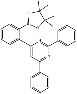 Pyrimidine, 2,4-diphenyl-6-[2-(4,4,5,5-tetramethyl-1,3,2-dioxaborolan-2-yl)phenyl]- Struktur