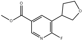 6-Fluoro-5-(tetrahydro-furan-3-yl)-nicotinic acid methyl ester Struktur