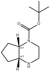 (4aR,7aS)-rel-Octahydro-cyclopentapyrazine-1-carboxylic acid tert-butyl ester Struktur