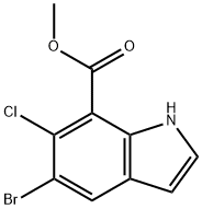 1H-Indole-7-carboxylic acid, 5-bromo-6-chloro-, methyl ester Struktur