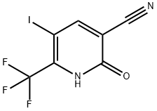 3-Pyridinecarbonitrile, 1,2-dihydro-5-iodo-2-oxo-6-(trifluoromethyl)- Struktur