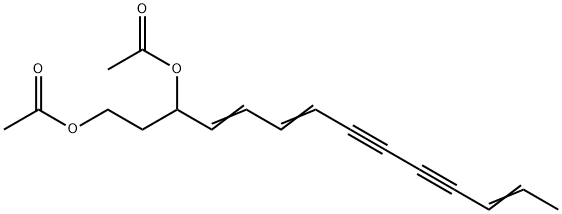 (4E,6E,12E)-tetradecatriene -8,10-diyne-1,3-diol diacetate Struktur