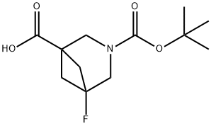 3-Azabicyclo[3.1.1]heptane-1,3-dicarboxylic acid, 5-fluoro-, 3-(1,1-dimethylethyl) ester Struktur