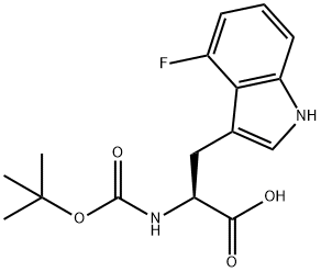 L-Tryptophan, N-[(1,1-dimethylethoxy)carbonyl]-4-fluoro- Struktur