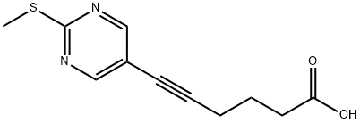 5-Hexynoic acid, 6-[2-(methylthio)-5-pyrimidinyl]- Struktur