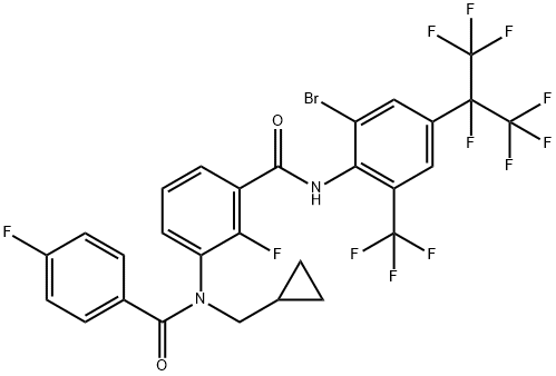 Benzamide, N-[3-[[[2-bromo-4-[1,2,2,2-tetrafluoro-1-(trifluoromethyl)ethyl]-6-(trifluoromethyl)phenyl]amino]carbonyl]-2-fluorophenyl]-N-(cyclopropylmethyl)-4-fluoro- 結(jié)構(gòu)式