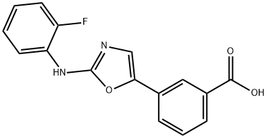 Benzoic acid, 3-[2-[(2-fluorophenyl)amino]-5-oxazolyl]- Struktur