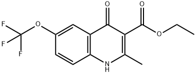 ethyl 2-methyl-4-oxo-6-(trifluoromethoxy)-1,4-dihydroquinoline-3-carboxylate Struktur