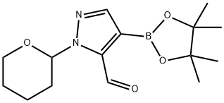 2-(Oxan-2-yl)-4-(tetramethyl-1,3,2-dioxaborolan-2-yl)pyrazole-3-carbaldehyde Struktur