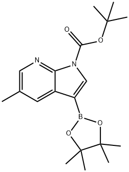 tert-Butyl 5-methyl-3-(4,4,5,5-tetramethyl-1,3,2-dioxaborolan-2-yl)-1H-pyrrolo[2,3-b]pyridine-1-carboxylate Struktur