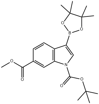 1-BOC-6-(Methoxycarbonyl)indole-3-boronic acid pinacol ester Struktur