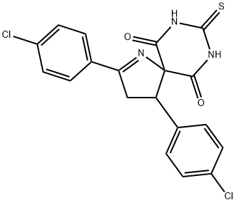 1,7,9-Triazaspiro[4.5]dec-1-ene-6,10-dione, 2,4-bis(4-chlorophenyl)-8-thioxo- Struktur