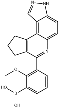 Boronic acid, B-[2-methoxy-3-(3,8,9,10-tetrahydrocyclopenta[c]pyrazolo[4,3-f]quinolin-7-yl)phenyl]- Struktur