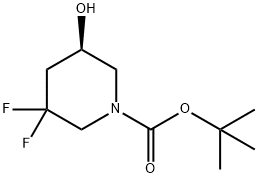 1-Piperidinecarboxylic acid, 3,3-difluoro-5-hydroxy-, 1,1-dimethylethyl ester, (5R)- Struktur