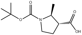 1,3-Pyrrolidinedicarboxylic acid, 2-methyl-, 1-(1,1-dimethylethyl) ester, (2S,3R)- Struktur