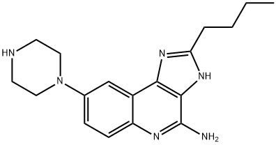 3H-Imidazo[4,5-c]quinolin-4-amine, 2-butyl-8-(1-piperazinyl)- Struktur