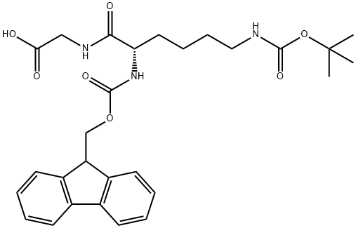 (9H-Fluoren-9-yl)MethOxy]Carbonyl Lys(Boc)-Gly-OH Struktur