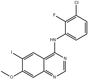 4-Quinazolinamine, N-(3-chloro-2-fluorophenyl)-6-iodo-7-methoxy- Struktur