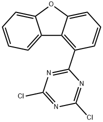 2,4-Dichloro-6-(1-dibenzofuranyl)-1,3,5-triazine Struktur